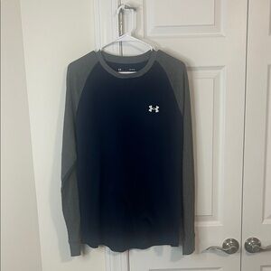 Under Armour Men's Dark Blue and Gray Long Sleeve Tee